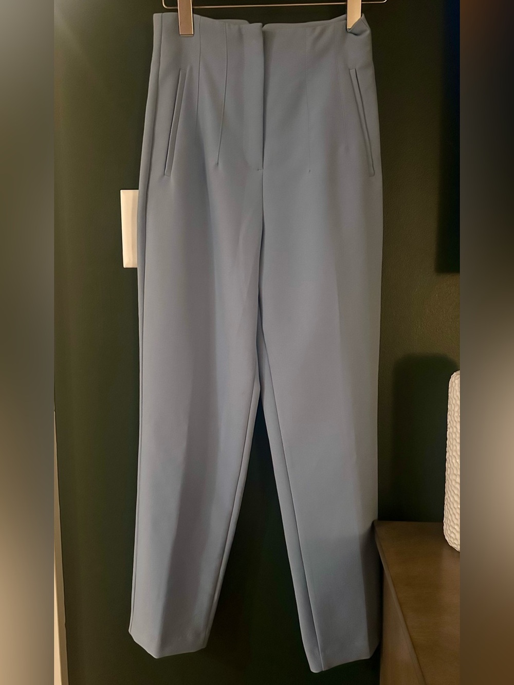 Zara Classic High-Waist Baby Blue Tailored Women's Pants in Light Blue Sz XS
